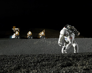 Illustration for article titled NASA Lunar Chariot Tested by NYT Earthling (Verdict: Best Rims in Outer Space)